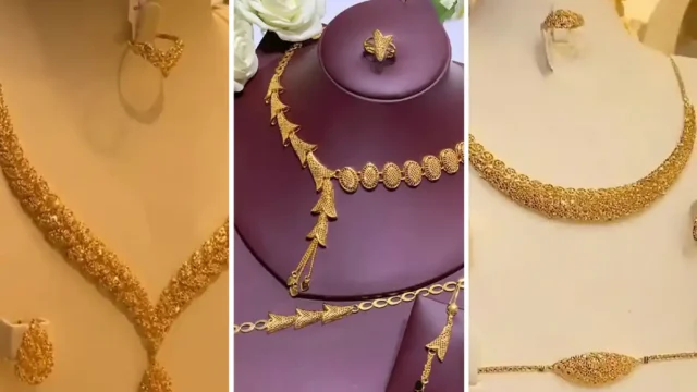 سرویس طلای سنگین زرد با طراحی سنتی و مدرن مخصوص خاص‌پسندهای حرفه‌ای