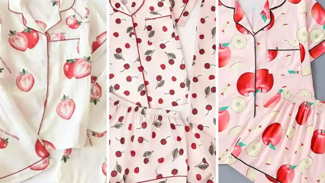 لباس خواب  بانمک با پارچه ساتن نرم و لطیف برای خواب راحت