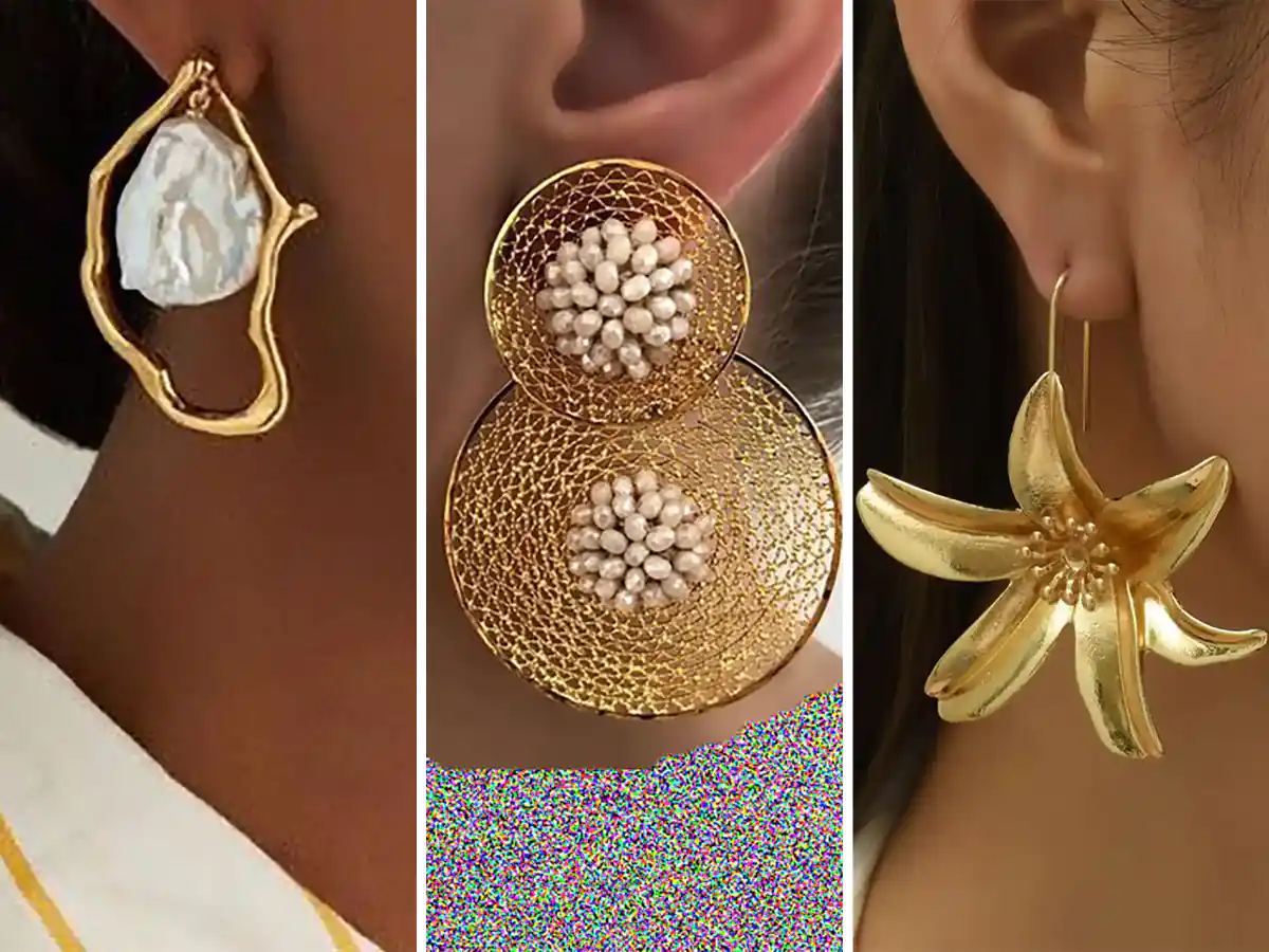 این گوشواره شیک و بزرگ مناسب مهمونی ست لباس با گوشواره بزرگ گوشواره شیک برای صورت گرد جدیدترین مدل گوشواره فانتزی گوشواره حلقه ای آویز جدید
