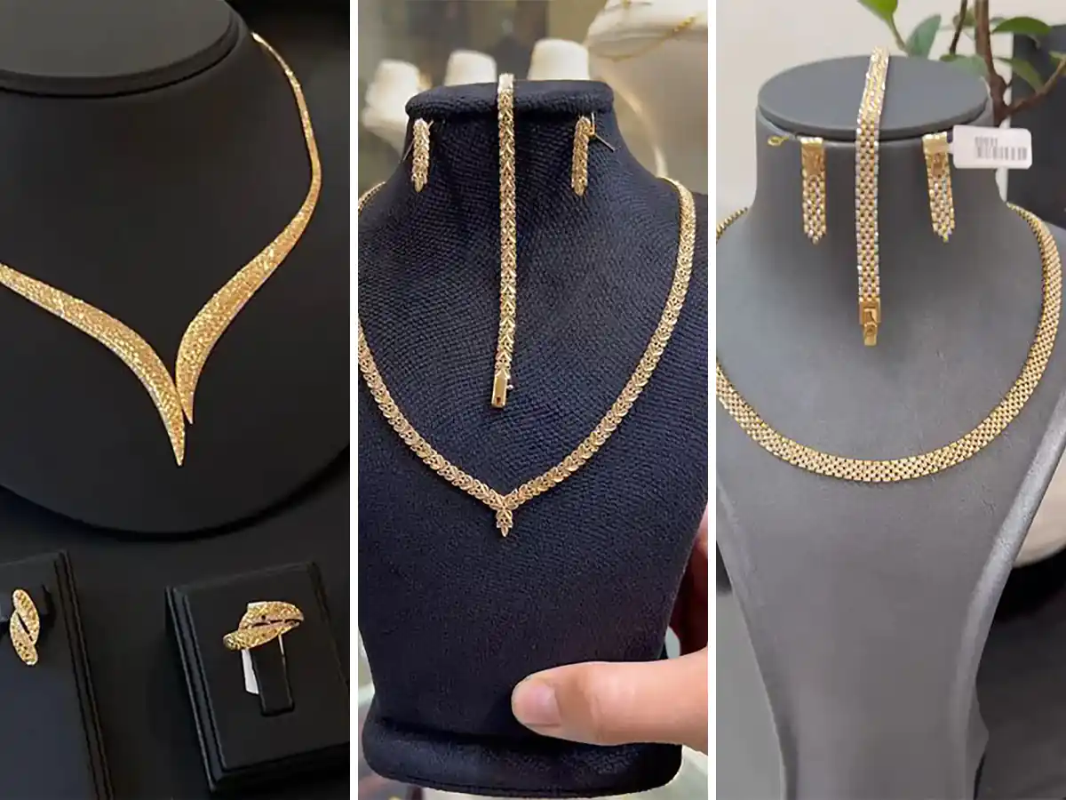 سرویس طلا لاکچری سرویس طلا ظریف قیمت سرویس طلا عروس ۱۴۰۲ سرویس طلا سفید قیمت سرویس طلا عروس ۱۴۰۳