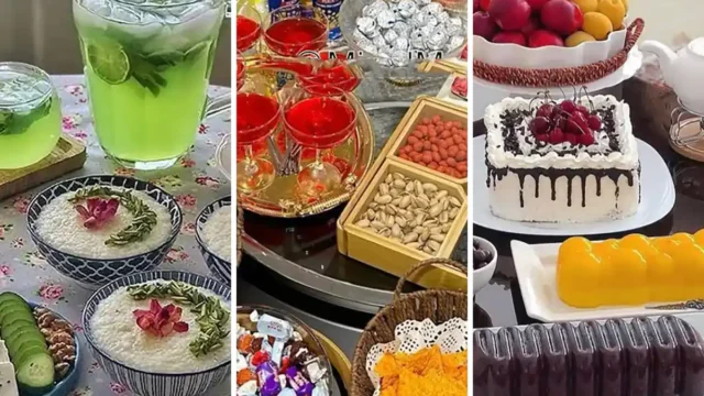 چیدمان عصرونه شیک  |  ترکیبی از خلاقیت نظم و غذاهای خنک برای پذیرایی تابستونی