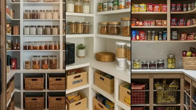پنتری آشپزخونه | ترکیب جذاب قفسه، شیشه و برچسب که خونه‌تو شبیه فروشگاه لاکچری می‌کنه
