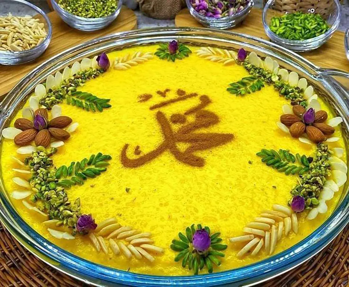 تزیین شله زرد نذری 