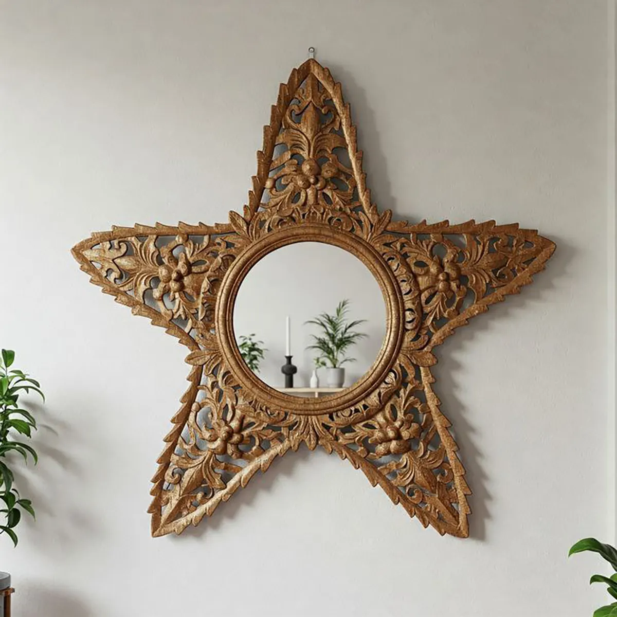 آینه دیواری چوبی