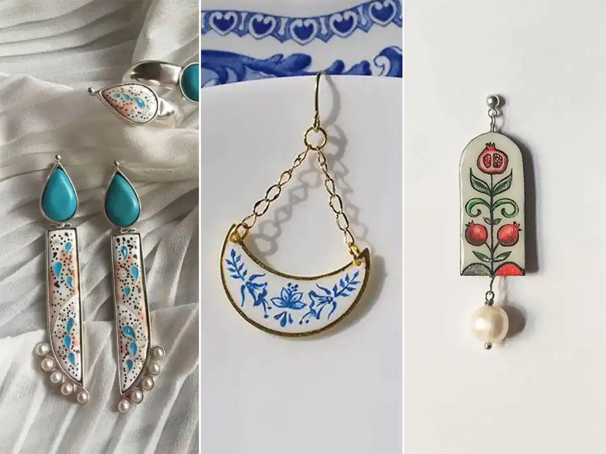 گوشواره آویز طلا گوشواره حلقه ای آویزدار گوشواره فانتزی گوشواره میخی گوشواره طلا ظریف لیست قیمت گوشواره طلا