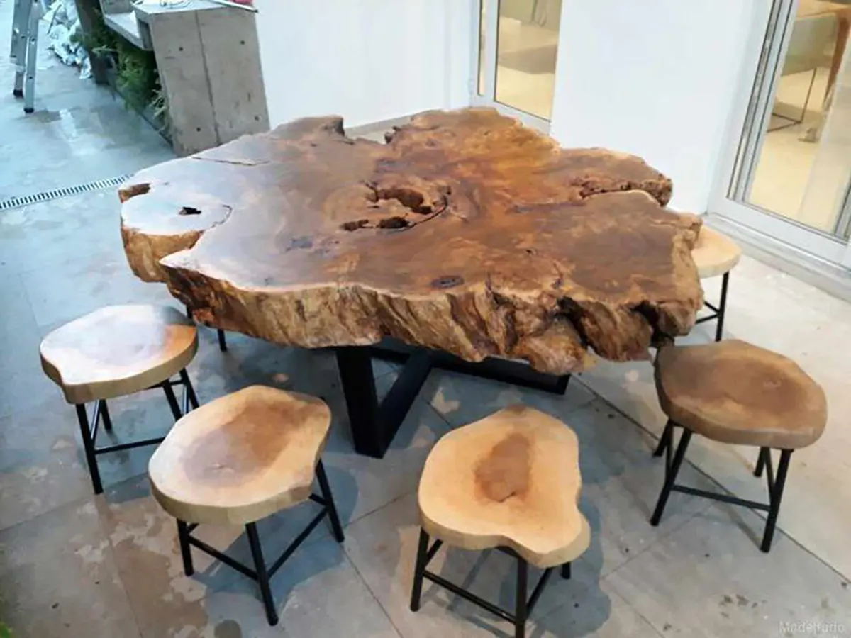 میز غذاخوری چوب روستیک