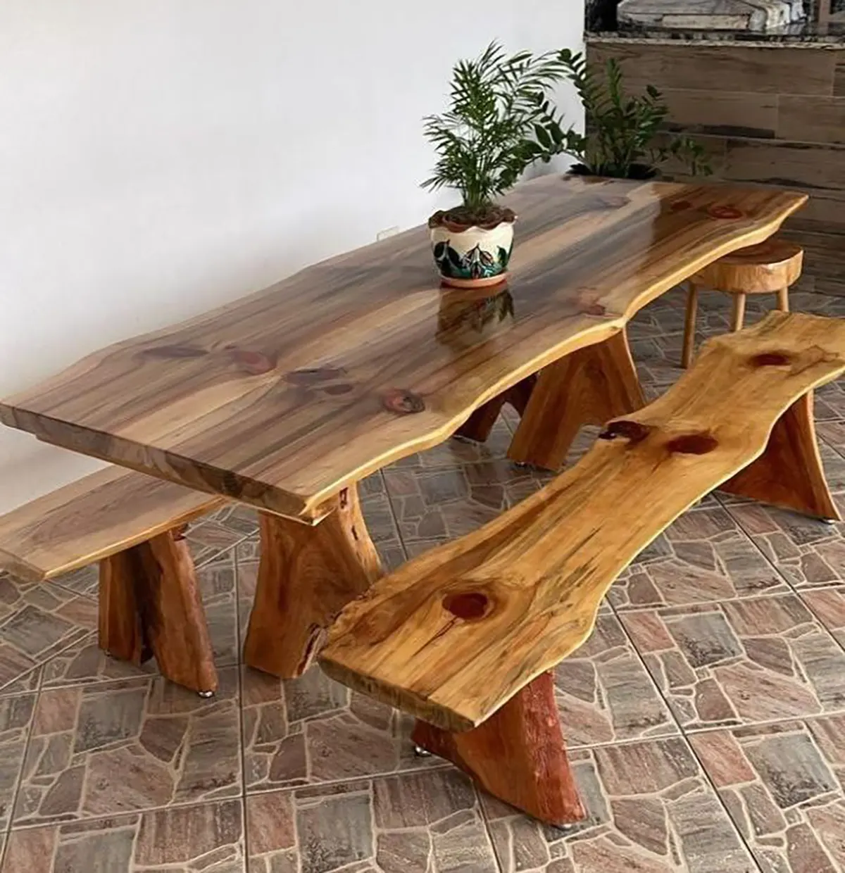 میز غذاخوری چوب روستیک