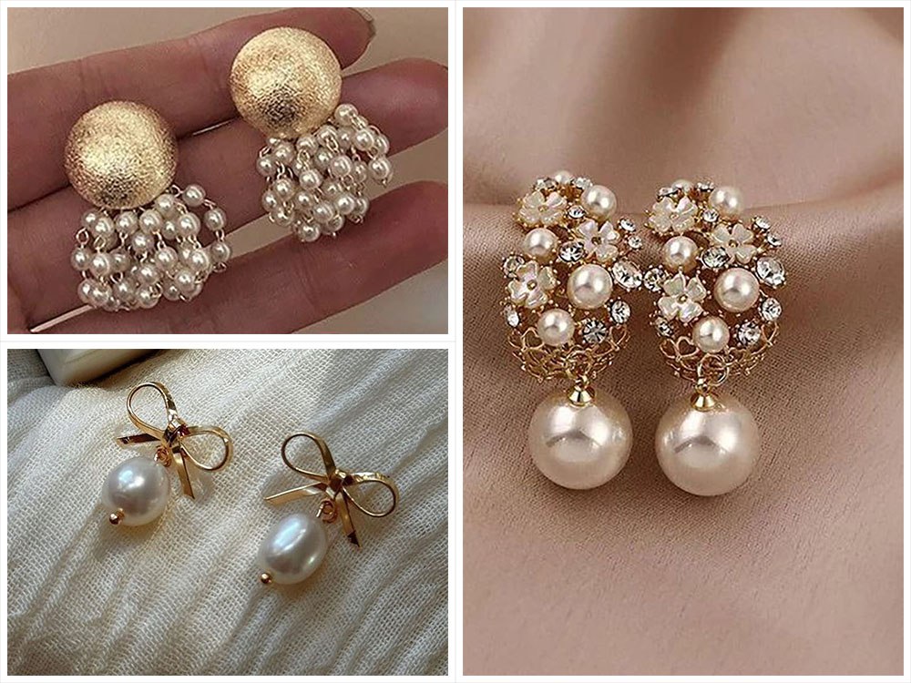 گوشواره حلقه ای مرواریدی طلا