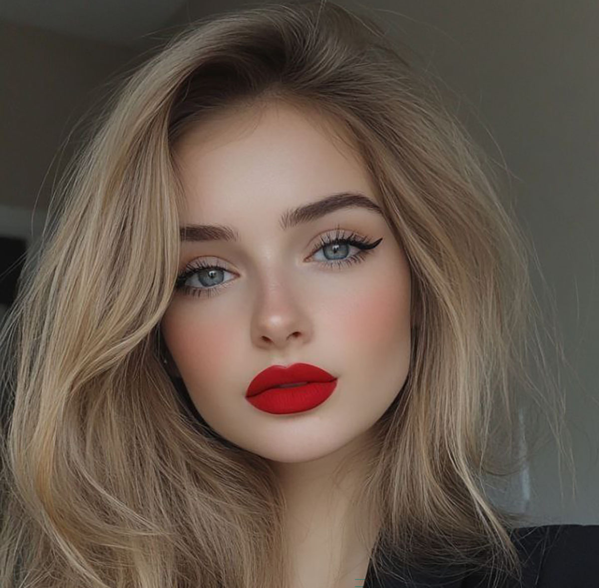 آرایش چشم با رژ قرمز