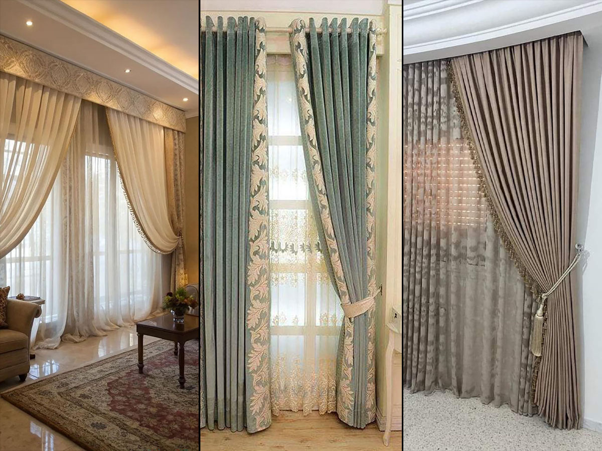 مدل پردهای جدید پذیرایی ساده حریر