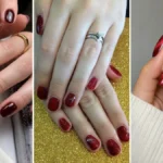 کلاژ مدل ناخن بورگاندی