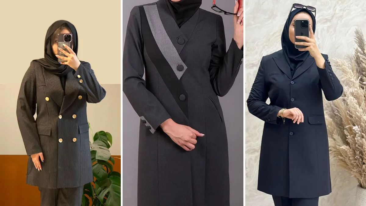 کلاژ سه طرح مانتوی رسمی محیط کار