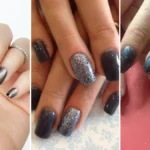 کلاژ سه مدل طرح ناخن خاکستری