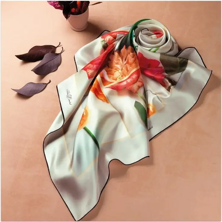 مدل روسری پاییزی ابریشمی طرحدار